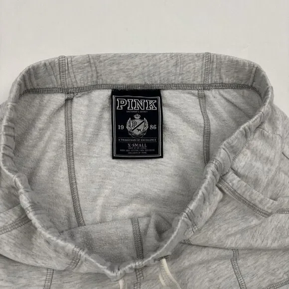 Vintage Victoria's Secret PINK Gray Wide Leg Heart and Peace Sign Sweatpants XS - Picture 5 of 12